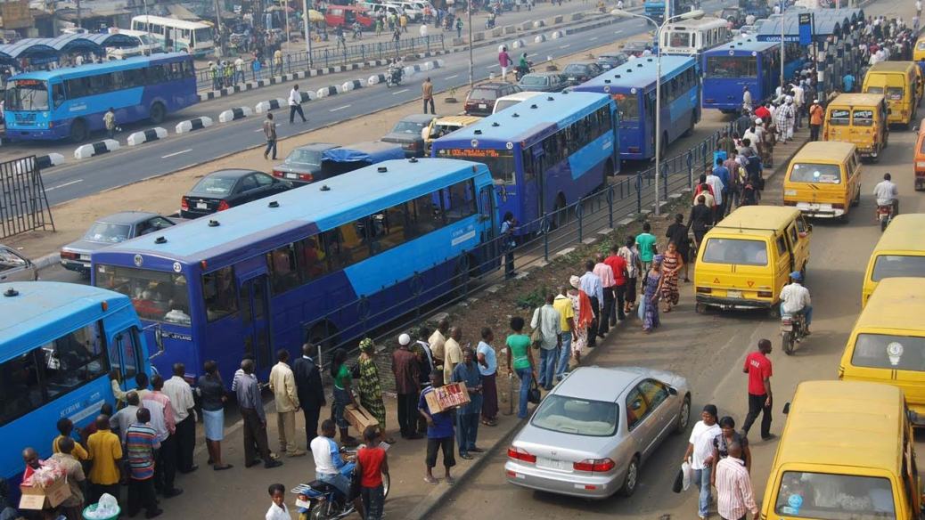 BRT buses in Lagos, Nigeria.