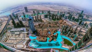 Dubai, United Arab Emirates from top.