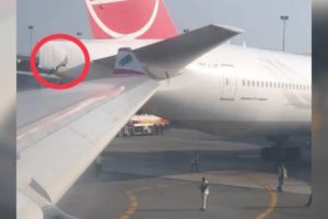 The Aircraft tail cone was cut and it damaged part of the right horizontal stabilizer of the Turkish aircraft.