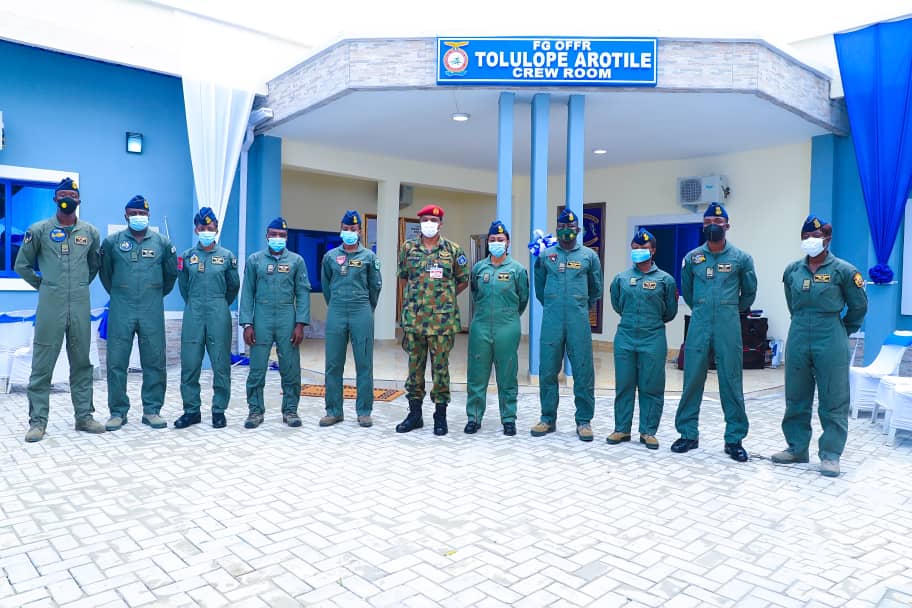 The remodelled Pilots’ crew room named after Flying Officer Tolulope Arotile.