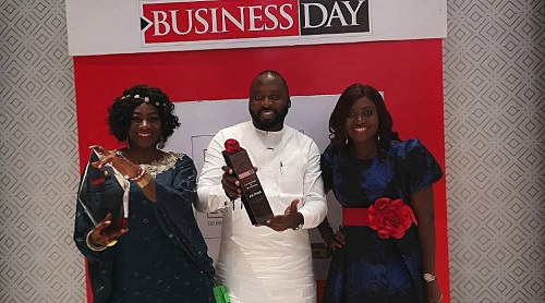 L-R: Florence Opia, Cabin Services Manager; Ayodeji Adeyemi, Ground Operations Manager; Joy Imeli, Head of Monitoring and Compliance, all of Air Peace, at the 2020 Nigerian Business Leadership Awards held recently in Lagos.