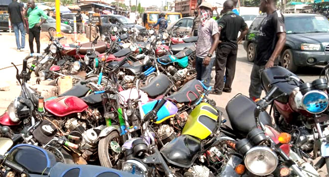Lagos Task Force impounds 130 motorcycles