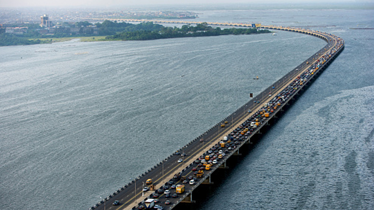 The second Longest Bridge in Africa- Third Mainland Bridge, Lagos, Nigeria.