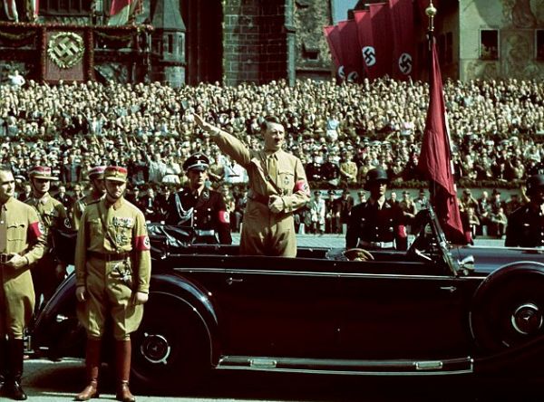 Adolf Hitler on his Mercedes Grosser 770k Limousine